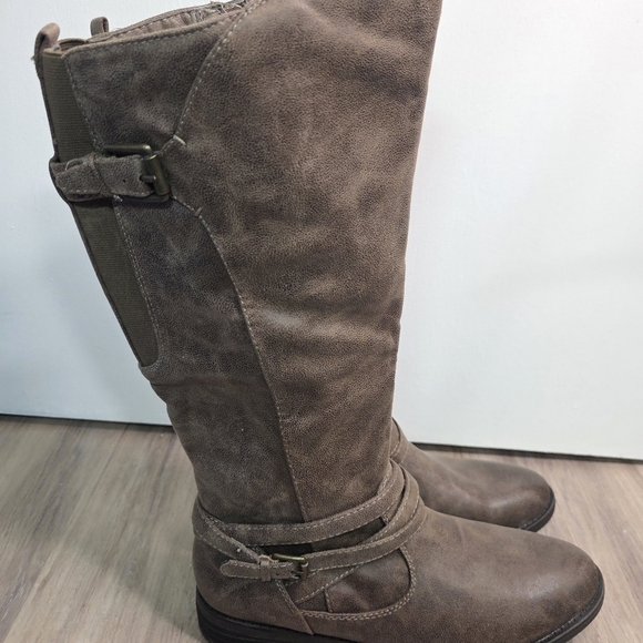Baretraps Alysha Faux Leather Tall Riding Boots in Brown Size 10 New Without Box - Picture 9 of 10